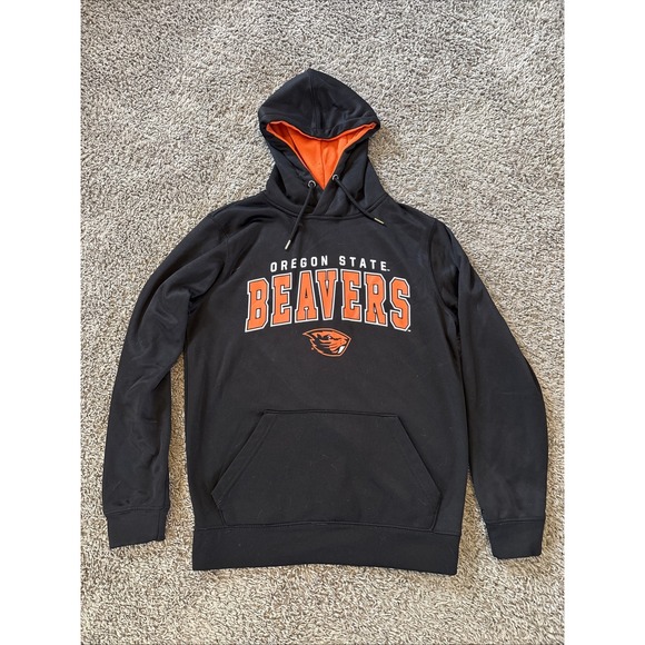 OREGON STATE Beavers Mens (Size‎ S) Black Hoodie Graphic Logo Small Sweatshirt - Picture 1 of 3